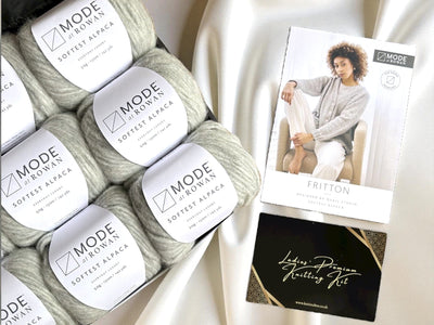 Ladies' Softest Alpaca Cardigan Premium Knitting Kit - Pebble Knit in a Box