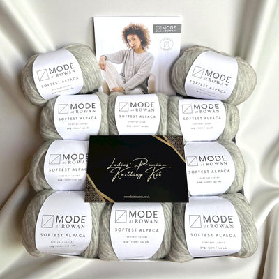 Ladies' Softest Alpaca Cardigan Premium Knitting Kit - Pebble Knit in a Box