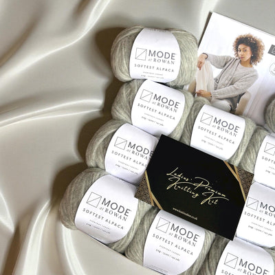 Ladies' Softest Alpaca Cardigan Premium Knitting Kit - Pebble Knit in a Box