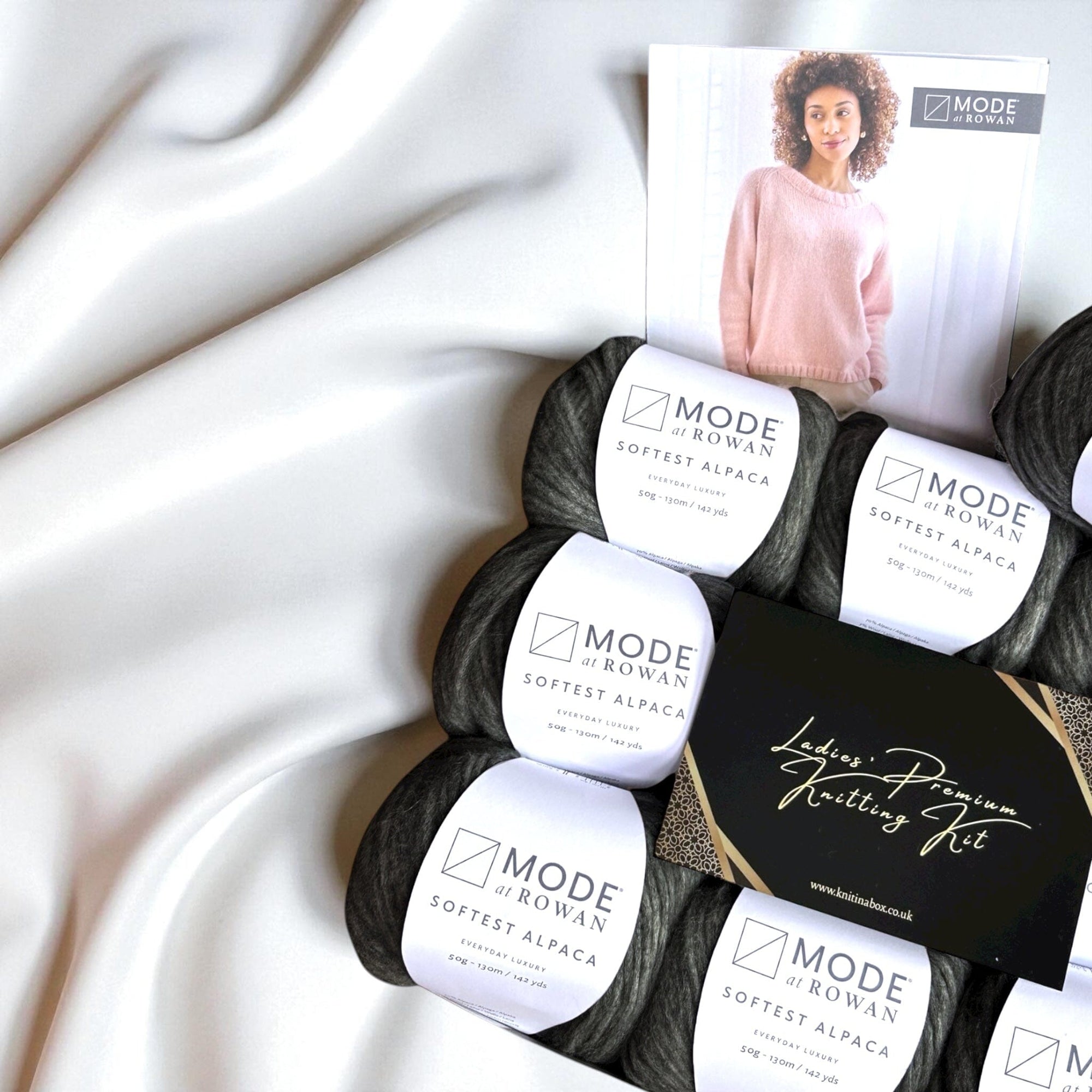 Ladies' Softest Alpaca Jumper Premium Knitting Kit - Ash Knit in a Box