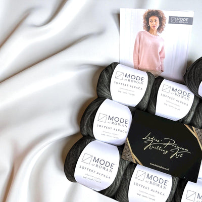 Ladies' Softest Alpaca Jumper Premium Knitting Kit - Ash Knit in a Box