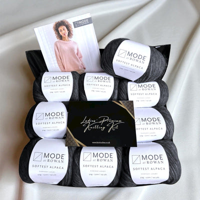Ladies' Softest Alpaca Jumper Premium Knitting Kit - Ash Knit in a Box