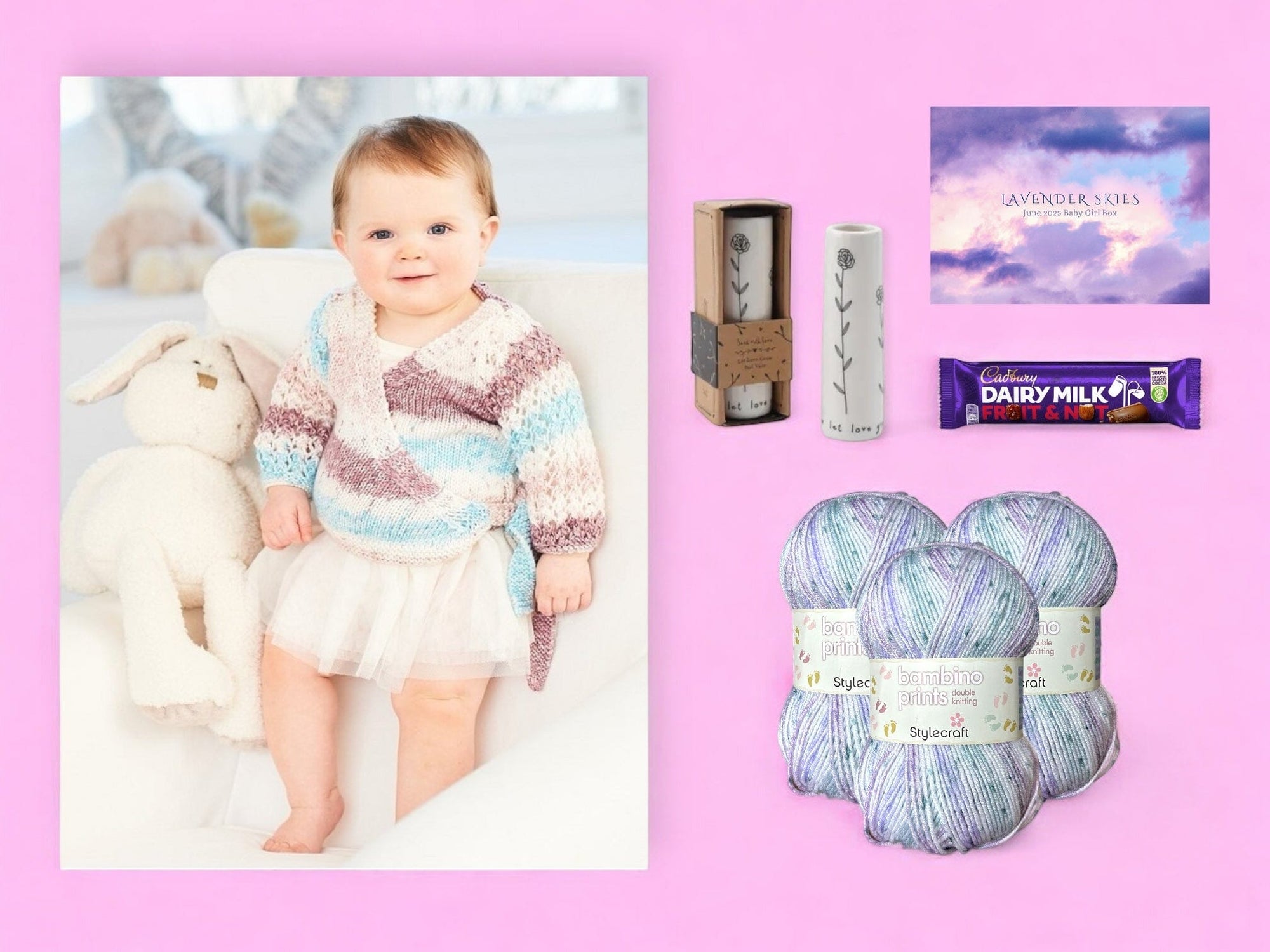 Lavender Skies Baby Girl Cardigan Knit in a Box