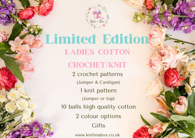 Limited Edition Ladies Cotton Crochet/Knitting Box! Knit in a Box