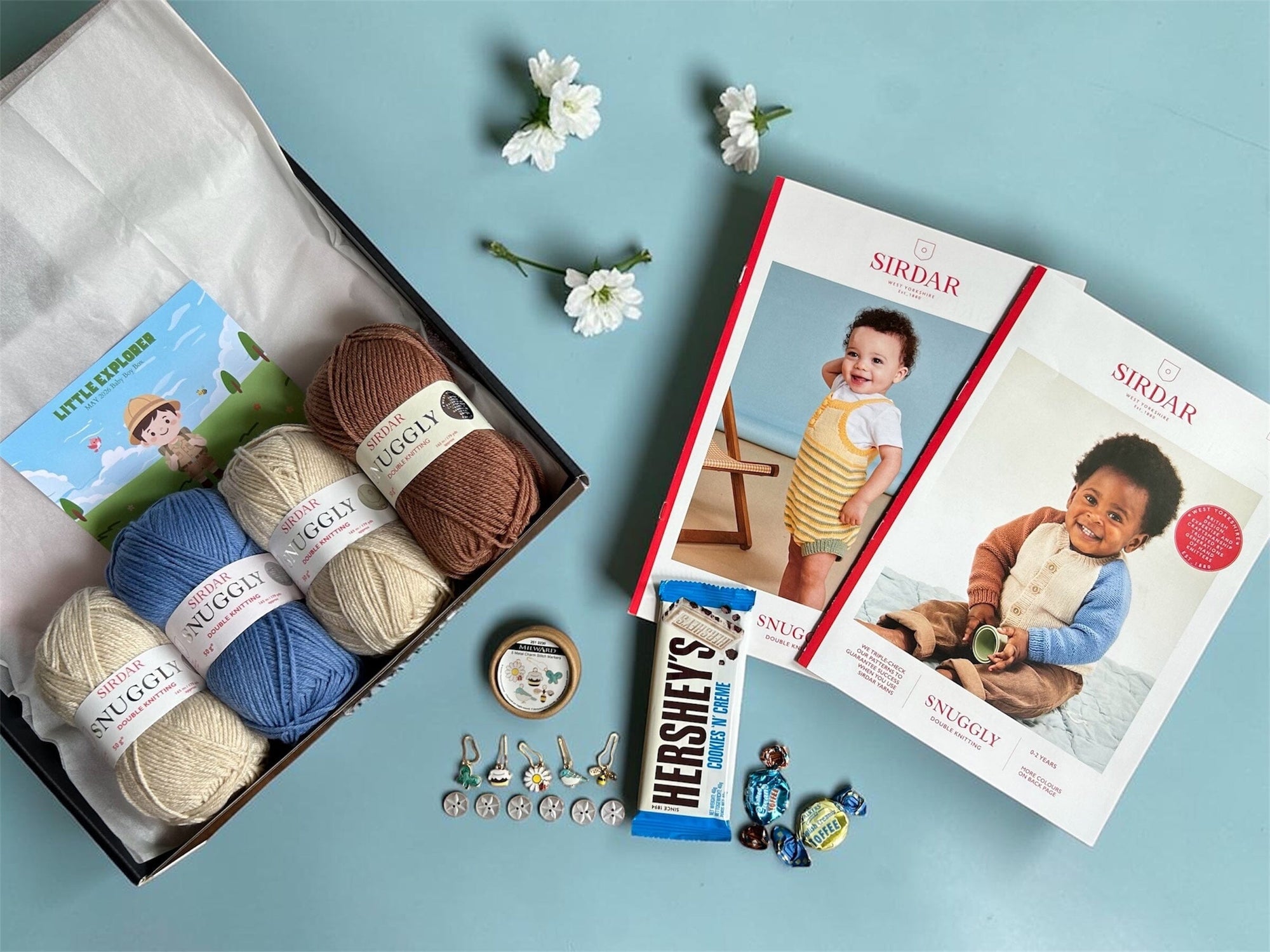 Little Explorer Baby Boy Cardigan/ Romper Knit in a Box