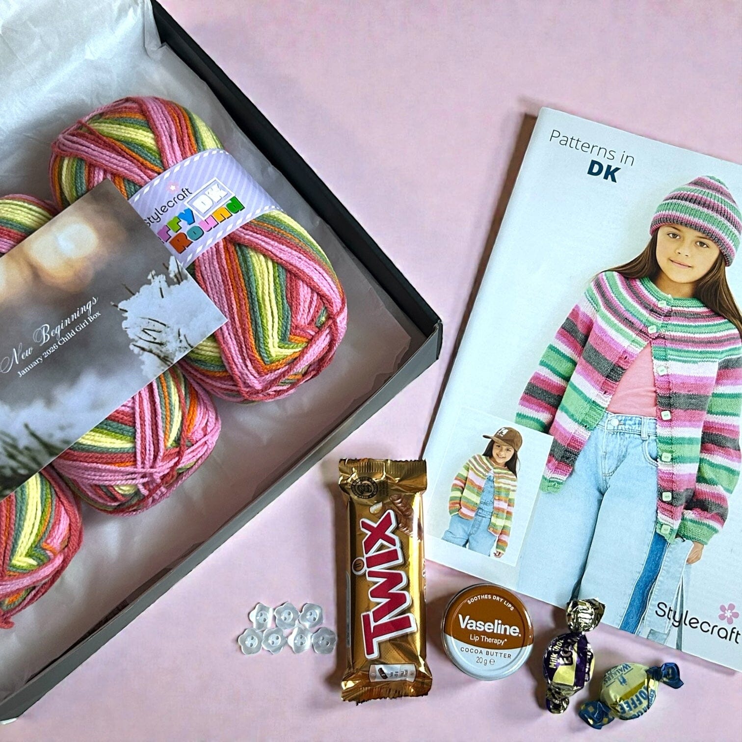 New Beginnings Child Girl Cardigan Knit in a Box