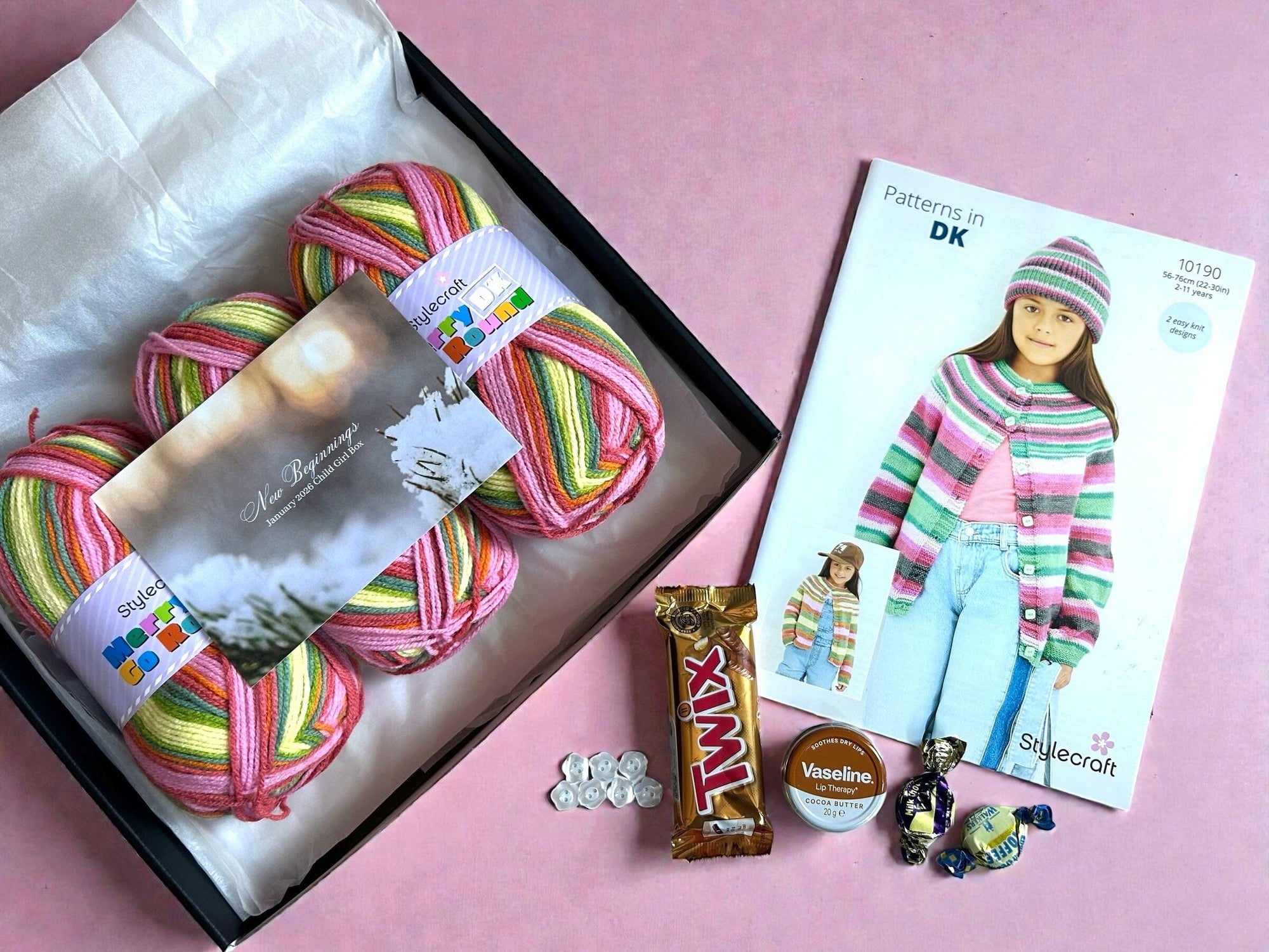 New Beginnings Child Girl Cardigan Knit in a Box