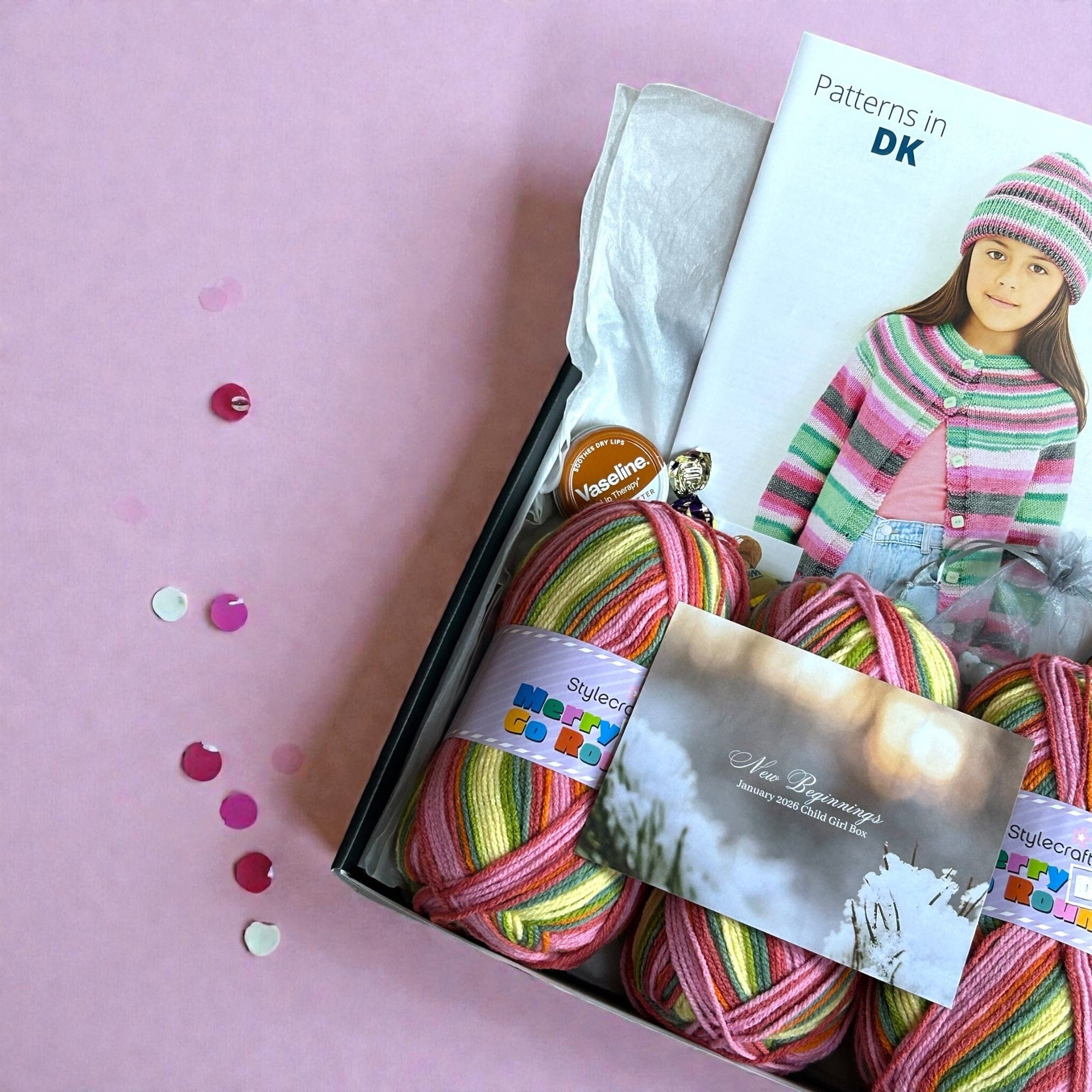 New Beginnings Child Girl Cardigan Knit in a Box