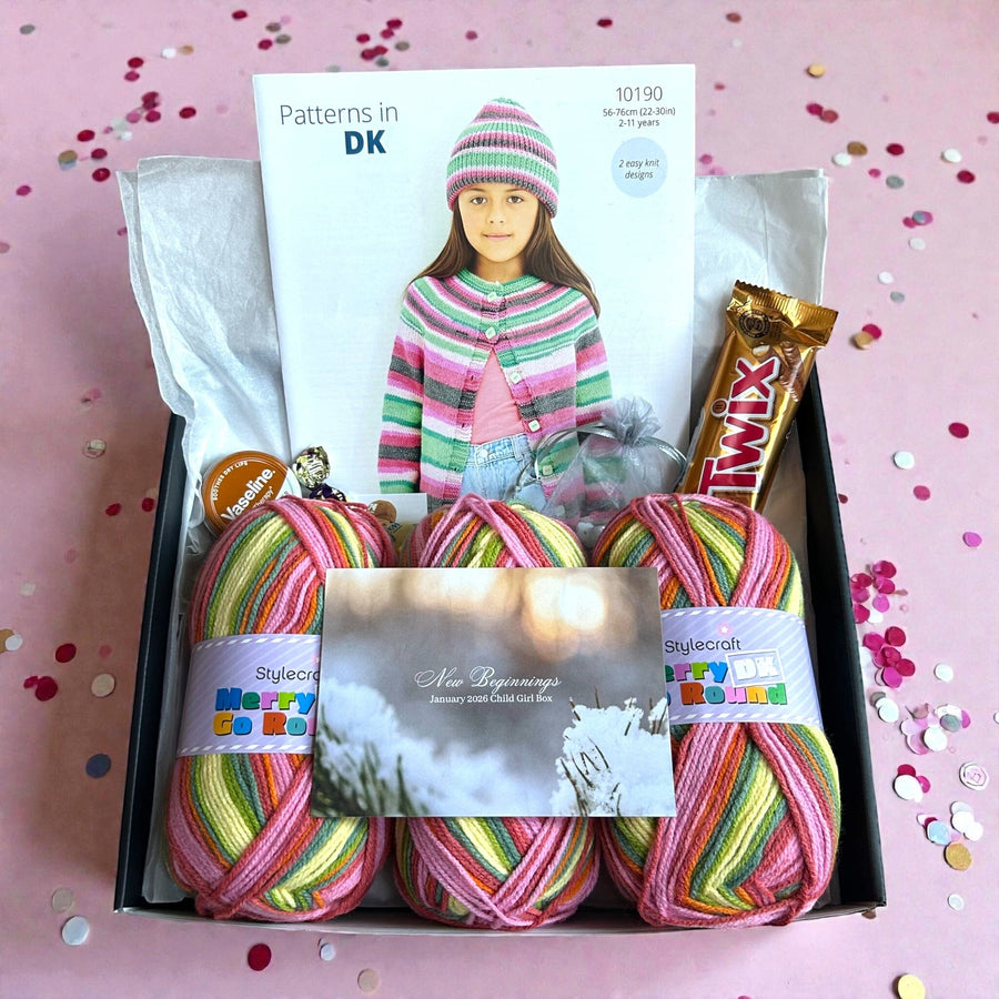 New Beginnings Child Girl Cardigan Knit in a Box 