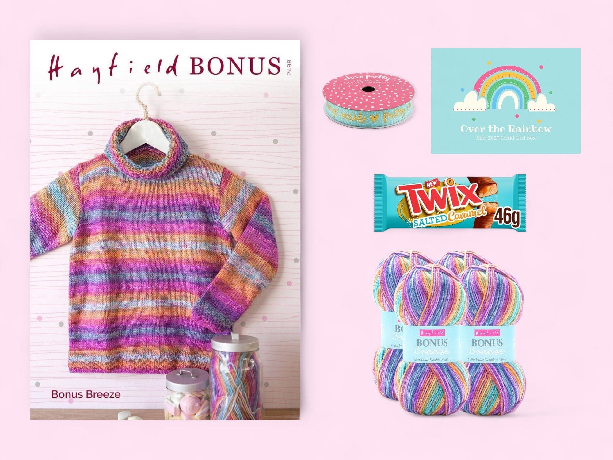 Over the Rainbow Child Girl Jumper Knit in a Box