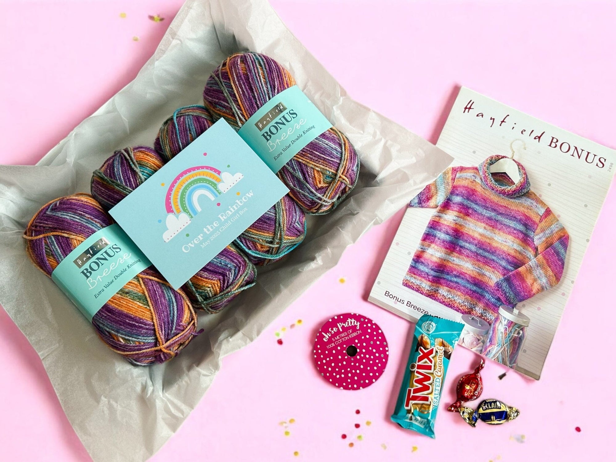 Over the Rainbow Child Girl Jumper Knit in a Box