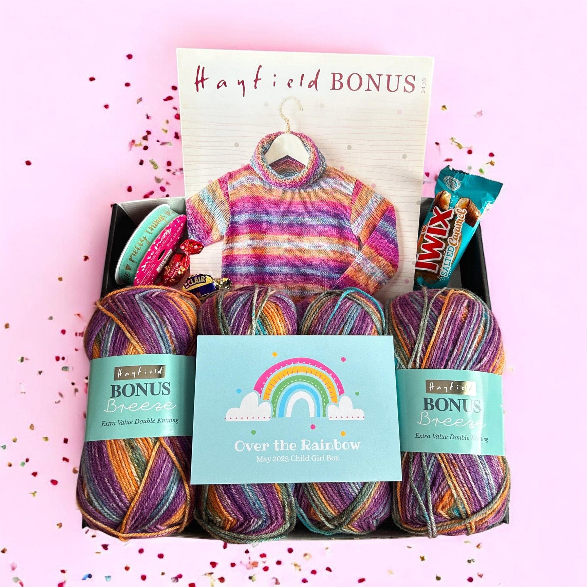 Over the Rainbow Child Girl Jumper Knit in a Box