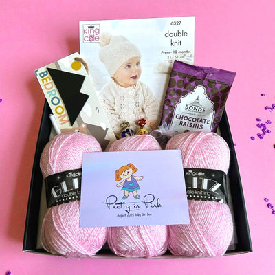 Pretty in Pink Baby Girl Cardigan/ Blanket, Bootees Knit in a Box