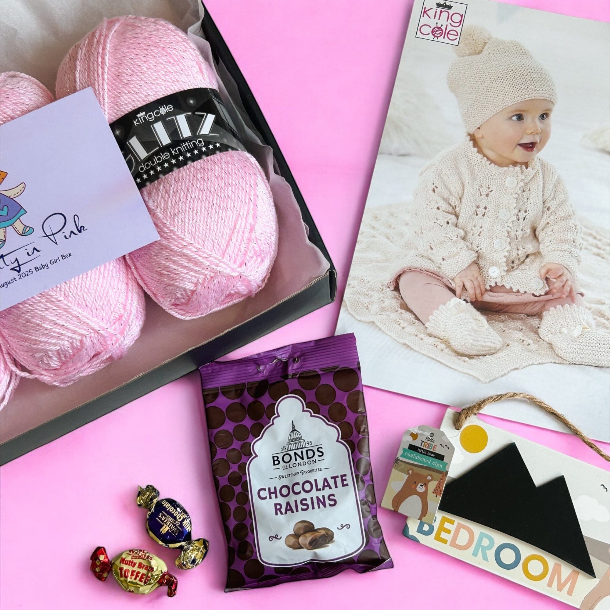 Pretty in Pink Baby Girl Cardigan/ Blanket, Bootees Knit in a Box