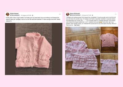 Pretty in Pink Baby Girl Cardigan/ Blanket, Bootees Knit in a Box