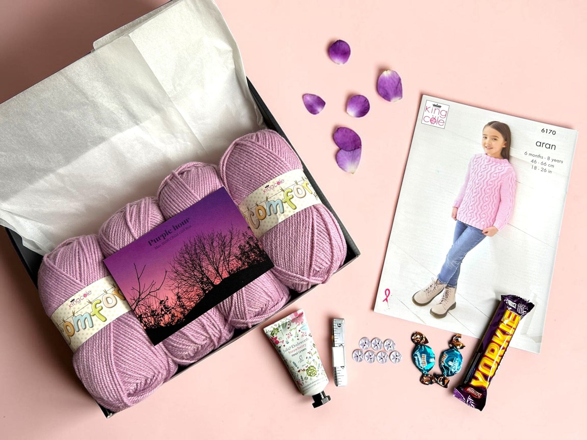 Purple Hour Child Girl Jumper/ Cardigan/ Waistcoat Knit in a Box