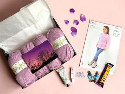 Purple Hour Child Girl Jumper/ Cardigan/ Waistcoat Knit in a Box