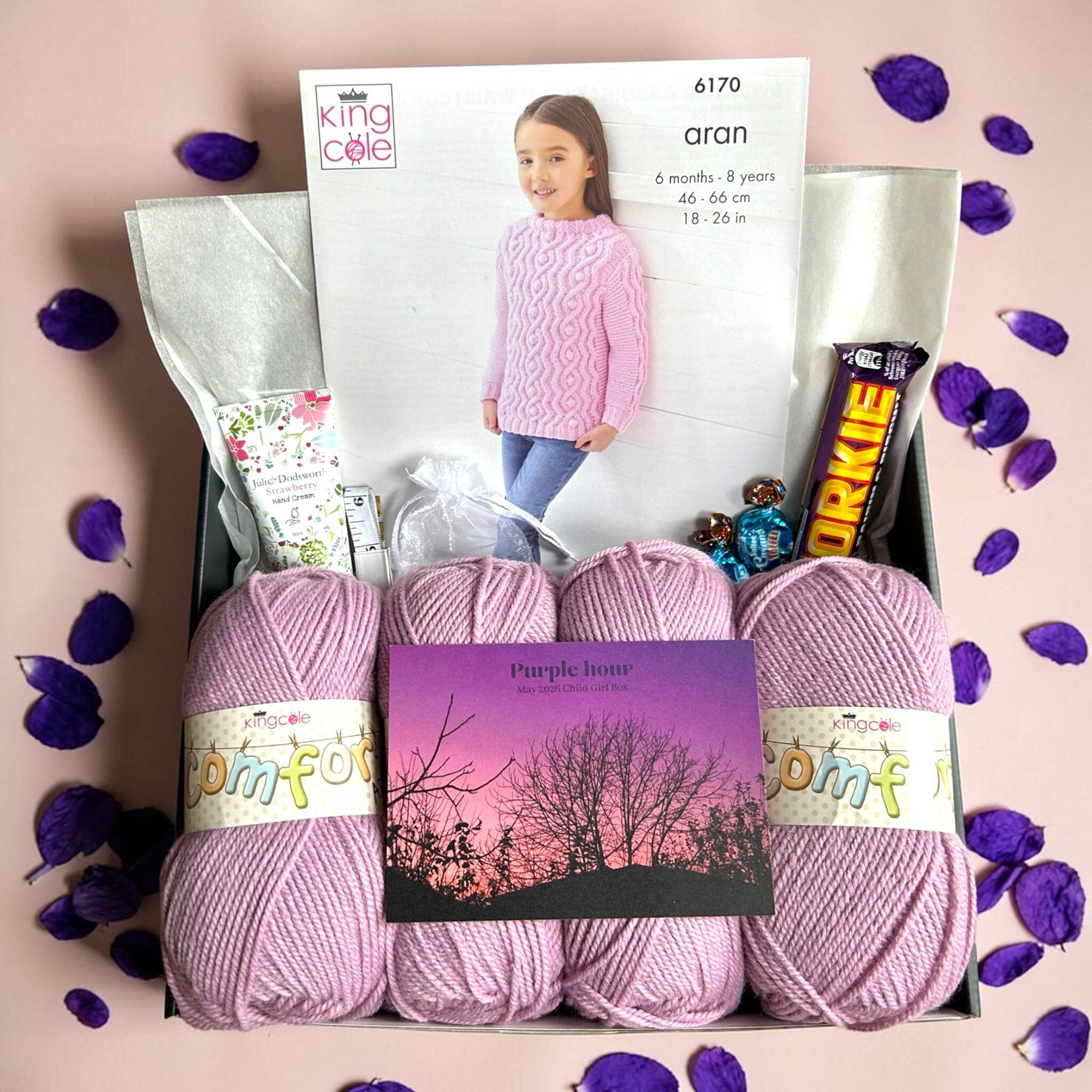 Purple Hour Child Girl Jumper/ Cardigan/ Waistcoat Knit in a Box