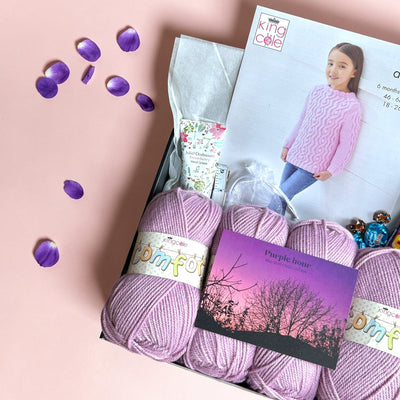 Purple Hour Child Girl Jumper/ Cardigan/ Waistcoat Knit in a Box