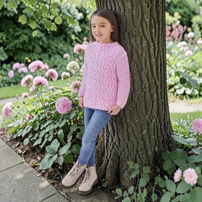 Purple Hour Child Girl Jumper/ Cardigan/ Waistcoat Knit in a Box