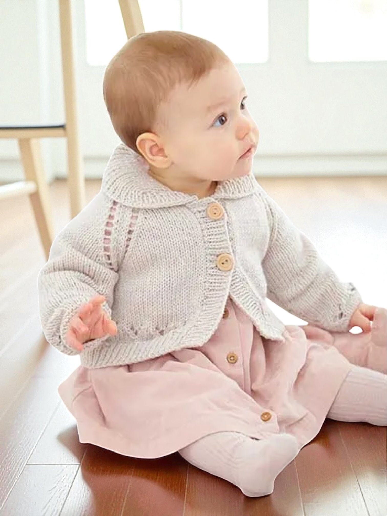 Rustic Charm Baby Girl Jacket/ Cardigan Knit in a Box
