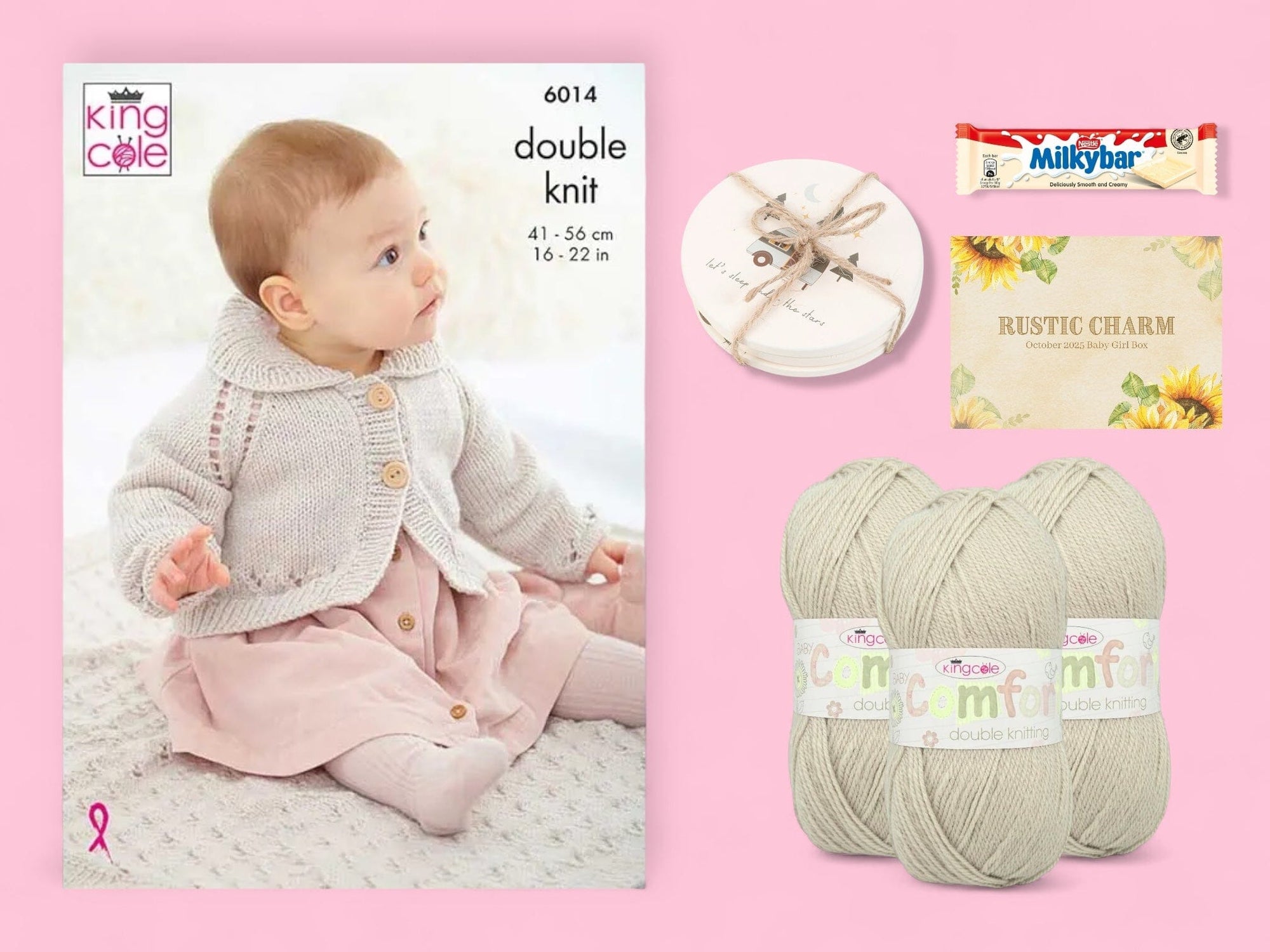 Rustic Charm Baby Girl Jacket/ Cardigan Knit in a Box