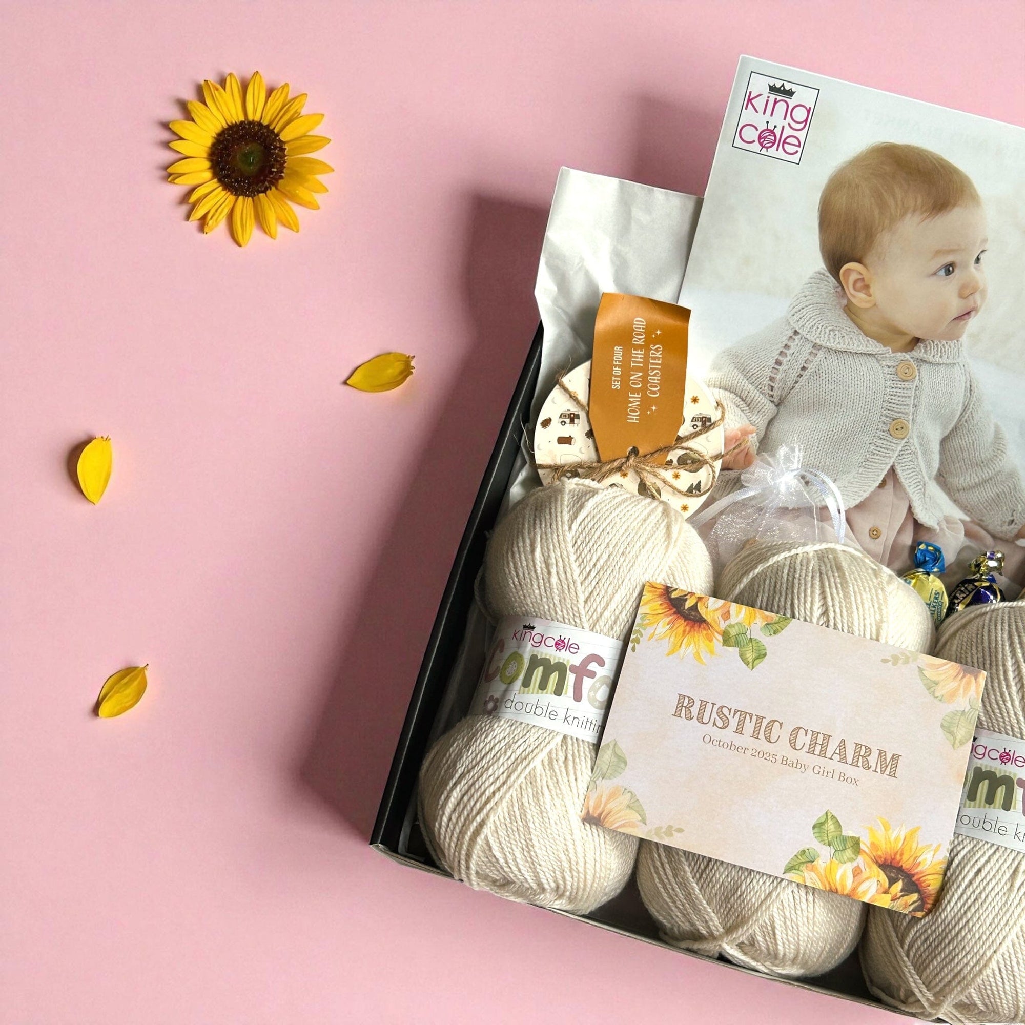 Rustic Charm Baby Girl Jacket/ Cardigan Knit in a Box