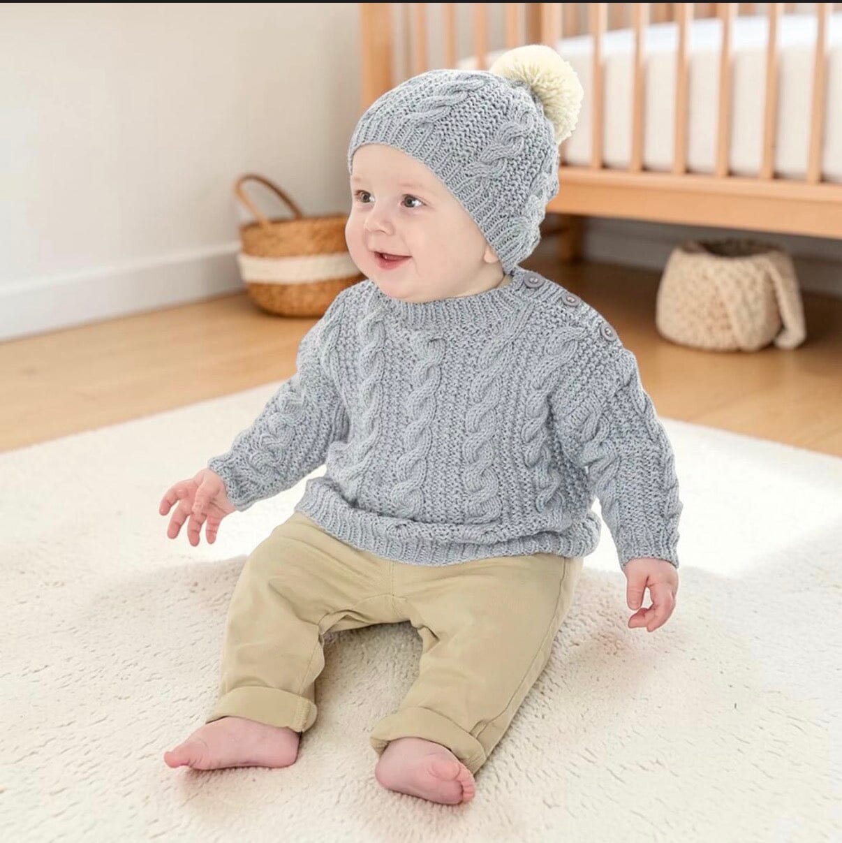 September Nights Baby Boy Jumper & Hat Knit in a Box