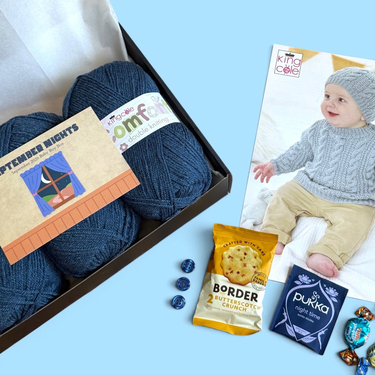 September Nights Baby Boy Jumper & Hat Knit in a Box