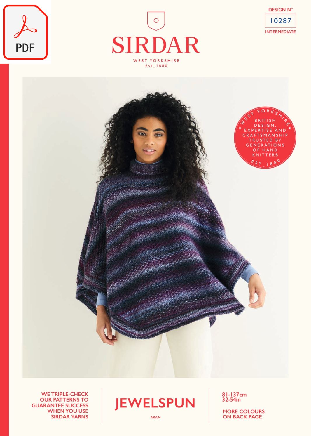 Sirdar 10287 Jewelspun Aran (PDF) Knit in a Box