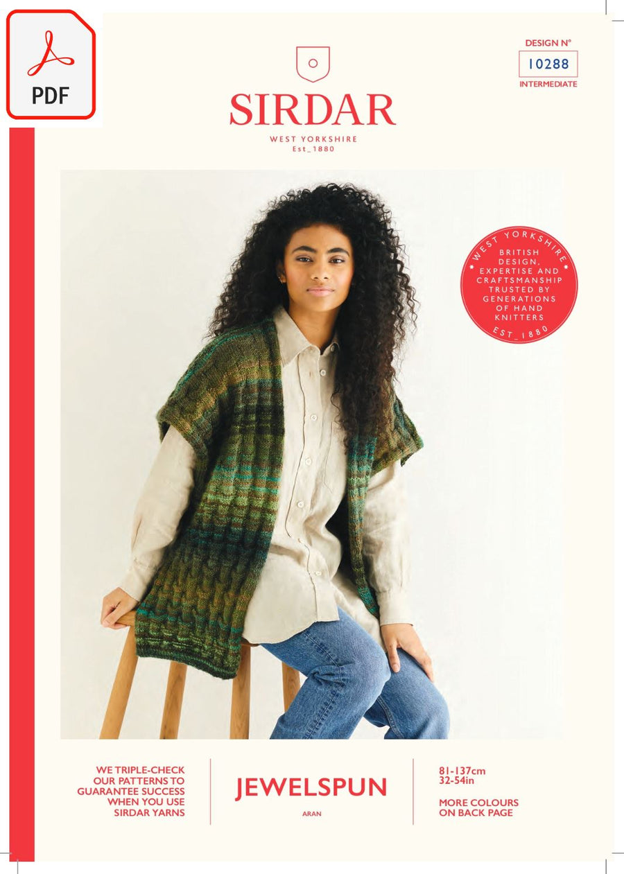 Sirdar 10288 Jewelspun Aran (PDF) Knit in a Box 