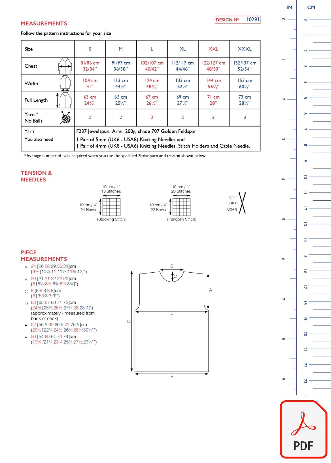 Sirdar 10291 Jewelspun Aran (PDF) Knit in a Box