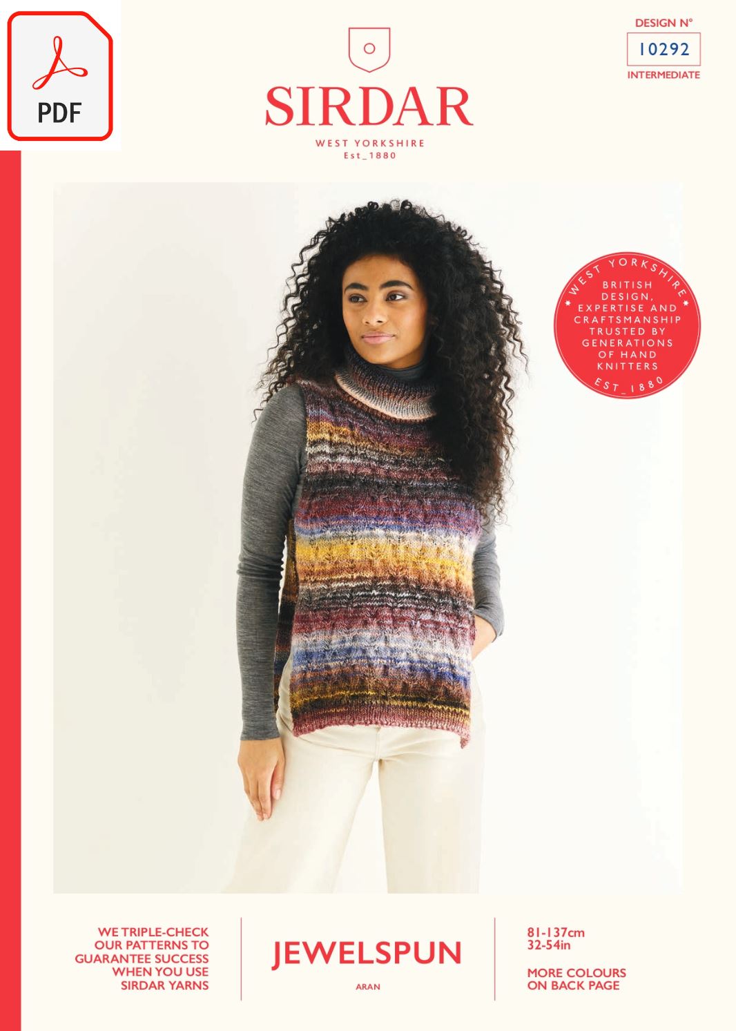 Sirdar 10292 Jewelspun Aran (PDF) Knit in a Box