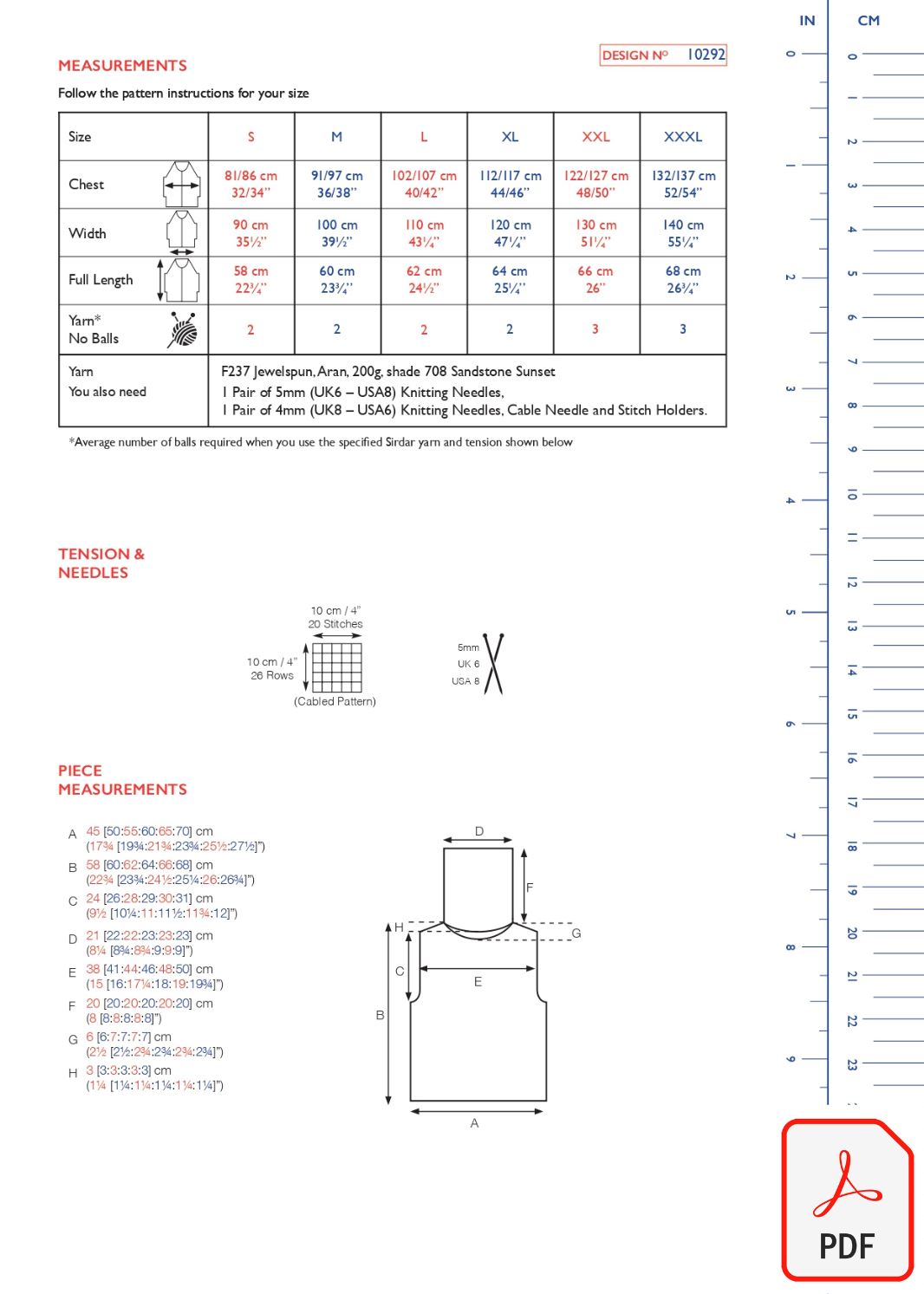 Sirdar 10292 Jewelspun Aran (PDF) Knit in a Box