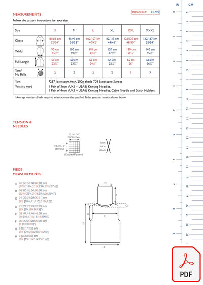 Sirdar 10292 Jewelspun Aran (PDF) Knit in a Box