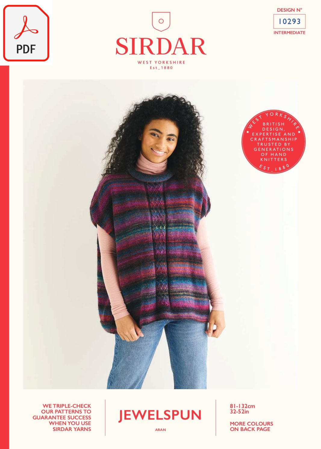 Sirdar 10293 Jewelspun Aran (PDF) Knit in a Box