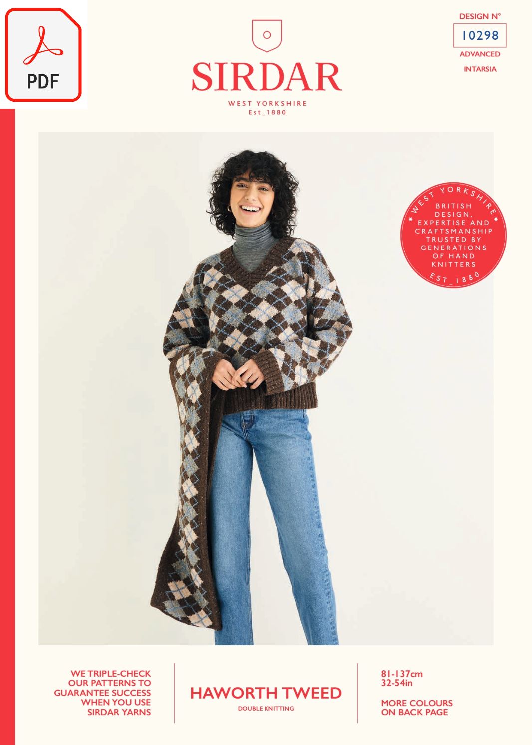 Sirdar 10298 Haworth Tweed DK (PDF) Knit in a Box