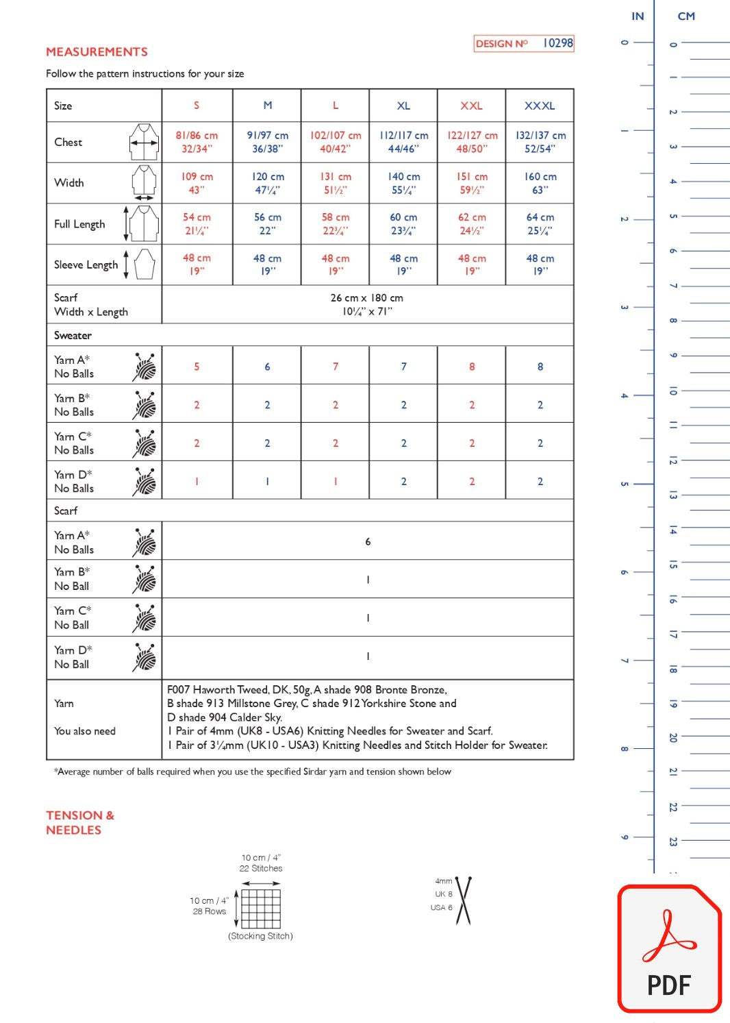 Sirdar 10298 Haworth Tweed DK (PDF) Knit in a Box