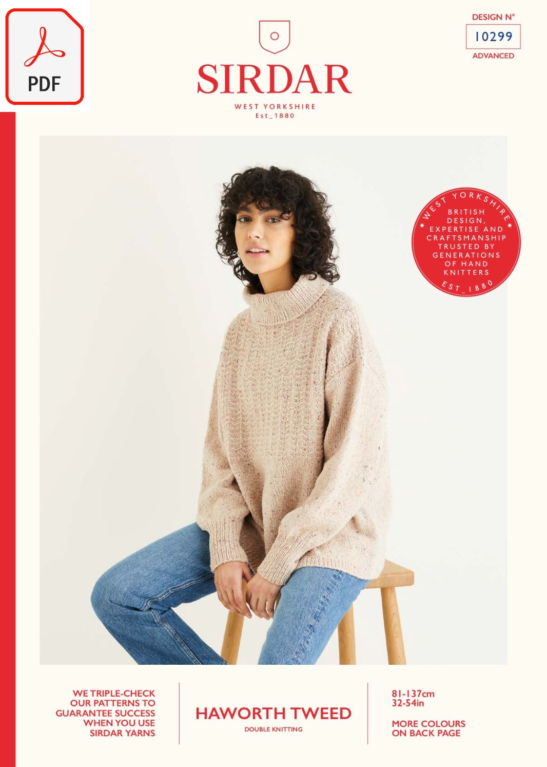 Sirdar 10299 Haworth Tweed DK (PDF) Knit in a Box