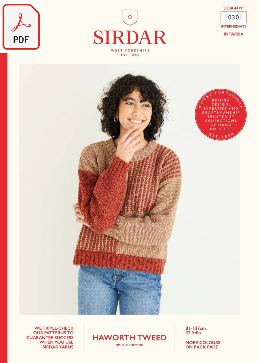 Sirdar 10301 Haworth Tweed DK (PDF) Knit in a Box 