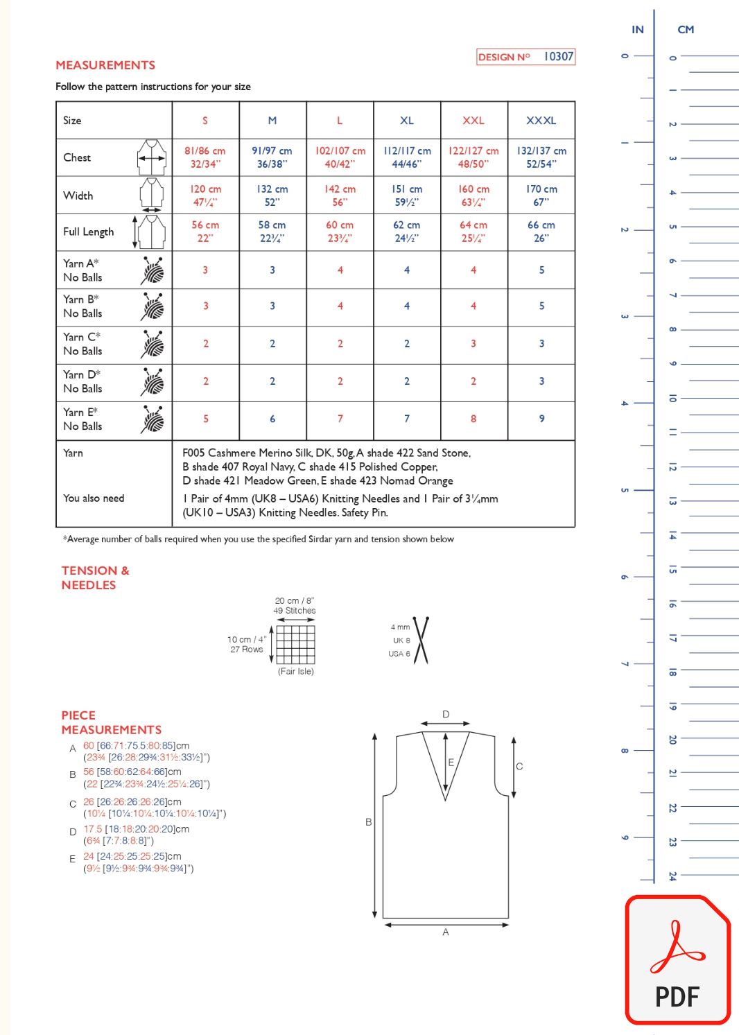 Sirdar 10307 Cashmere Merino Silk DK (PDF) Knit in a Box