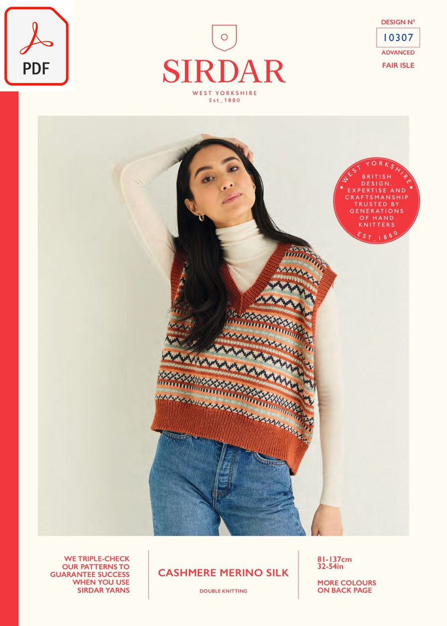 Sirdar 10307 Cashmere Merino Silk DK (PDF) Knit in a Box 