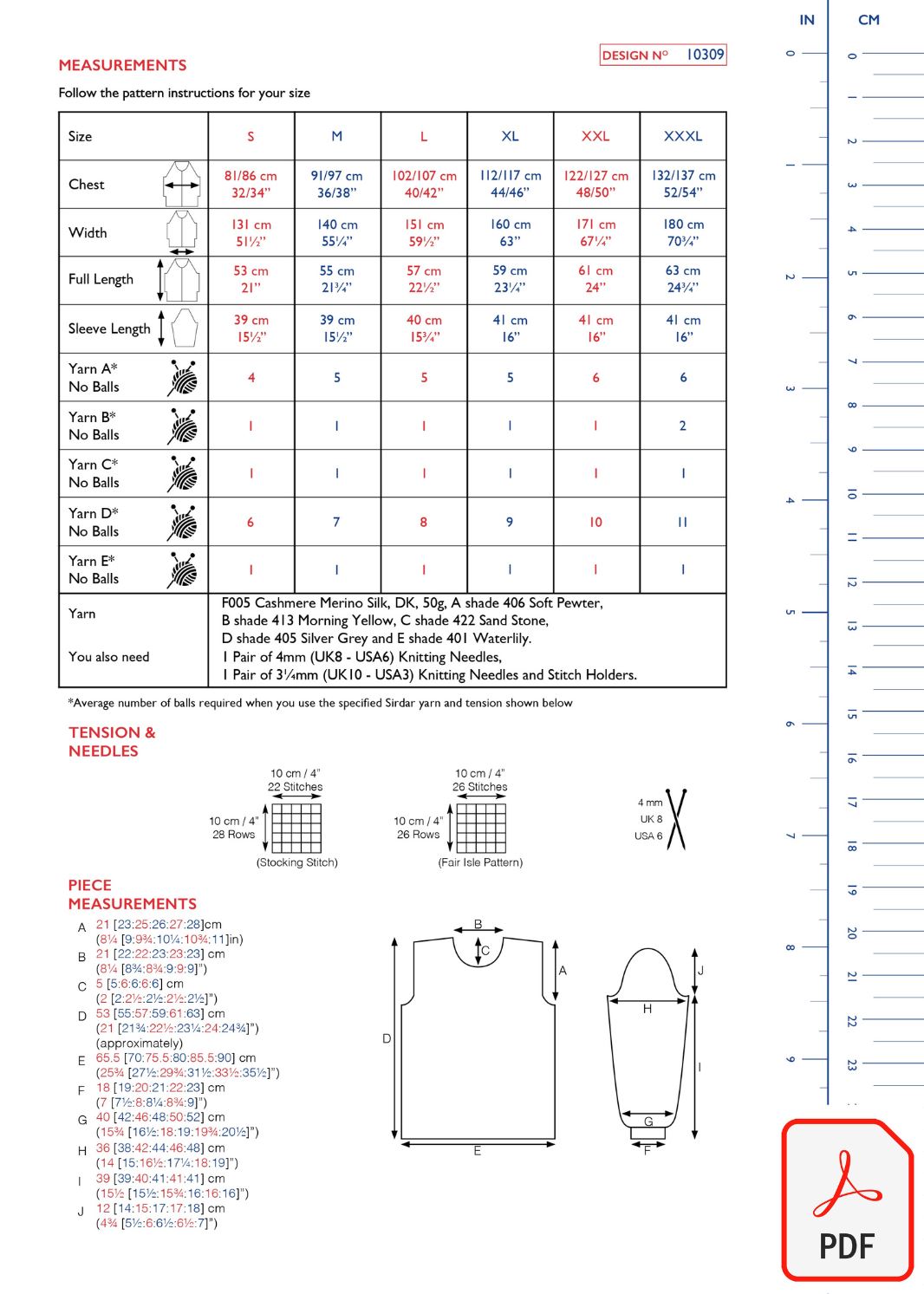 Sirdar 10309 Cashmere Merino Silk DK (PDF) Knit in a Box