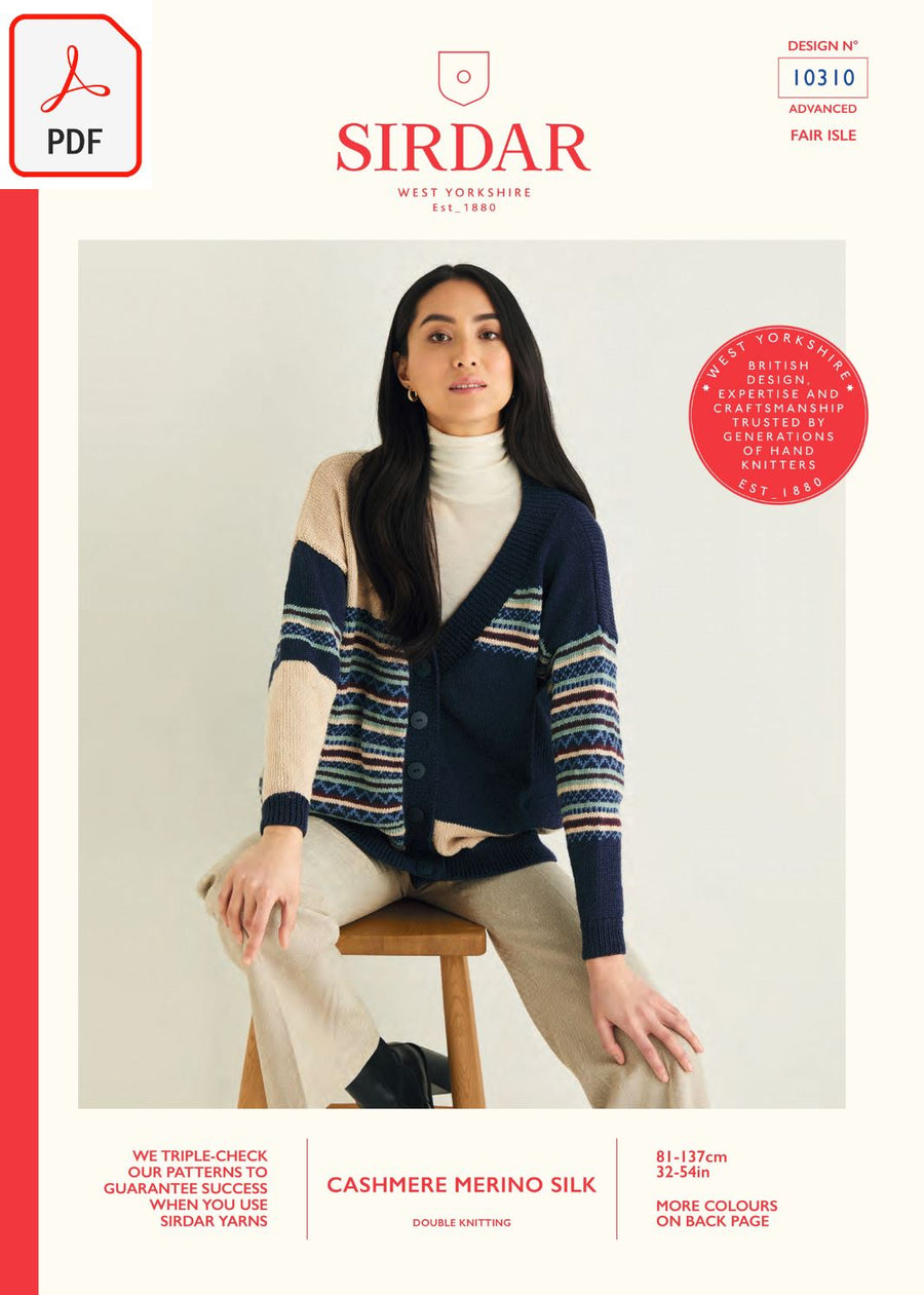 Sirdar 10310 Cashmere Merino Silk DK (PDF) Knit in a Box 