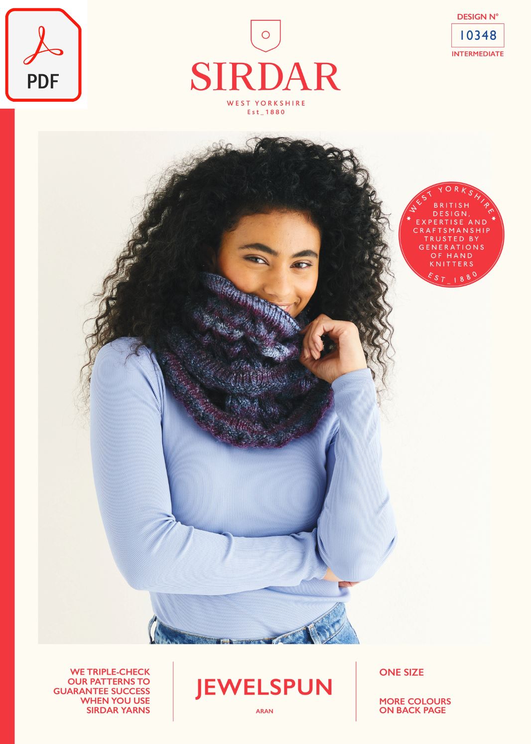 Sirdar 10348 Jewelspun Aran (PDF) Knit in a Box