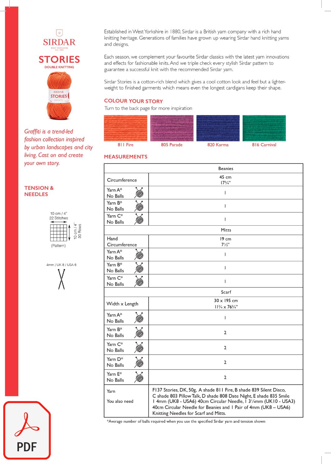 Sirdar 10580 Stories DK (PDF) Knit in a Box