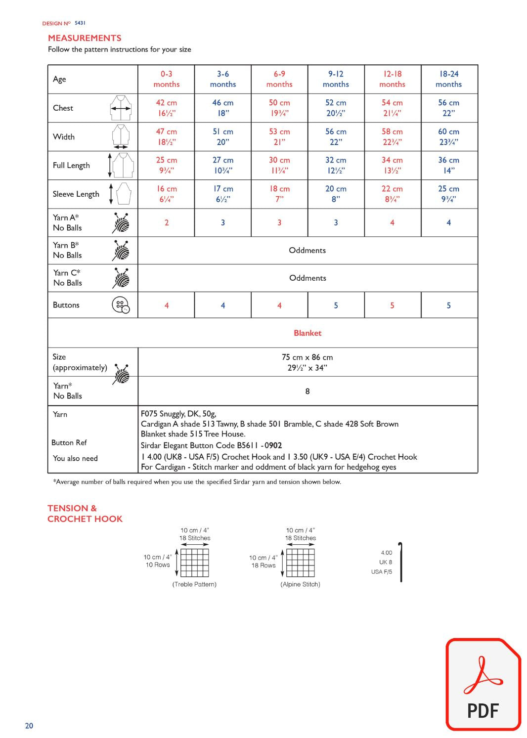 Sirdar 5431 Snuggly DK, 4Ply & Bunny (PDF) Knit in a Box