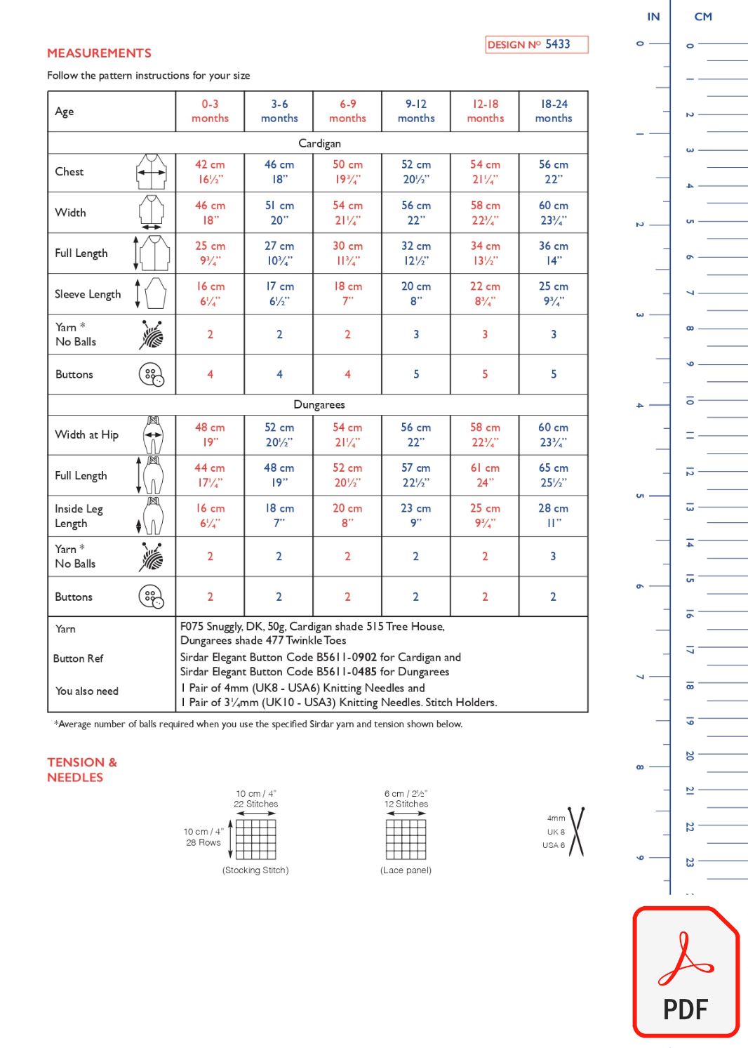 Sirdar 5433 Snuggly DK (PDF) Knit in a Box