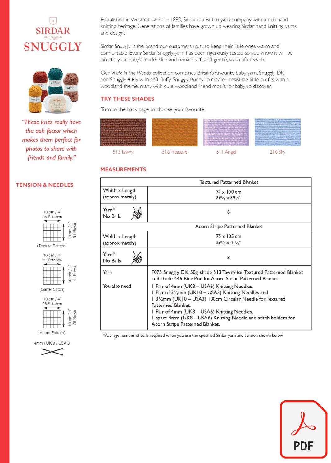 Sirdar 5435 Snuggly DK (PDF) Knit in a Box