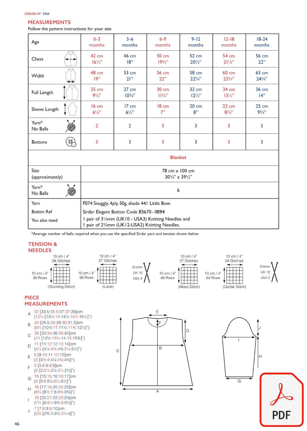 Sirdar 5436 Snuggly DK, 4Ply & Bunny (PDF) Knit in a Box